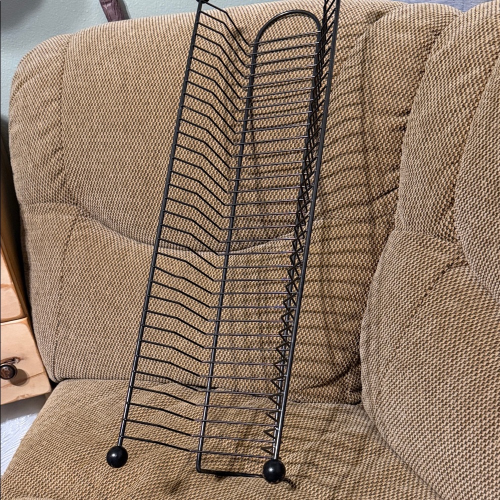 Source Unknown Black Metal Vertical Disc Rack Organizer